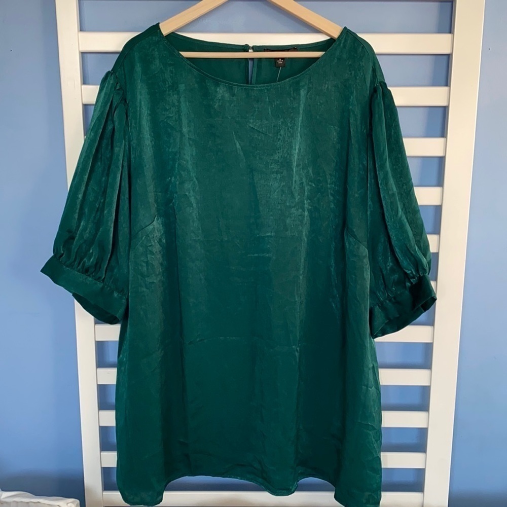 ELLOS NWOT Emerald Green Tunic Dress Size 32